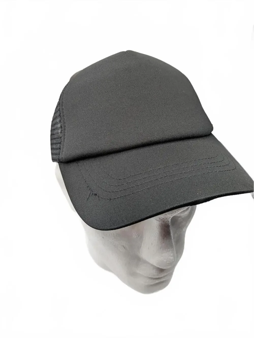 Plain Black Trucker Baseball Hat Cap with Mesh Back NWT